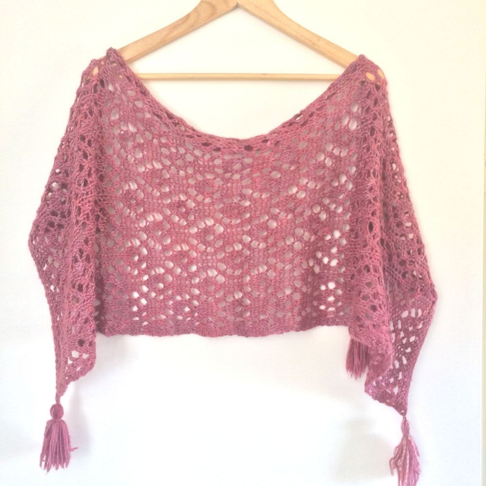Pink feminine lace shawl