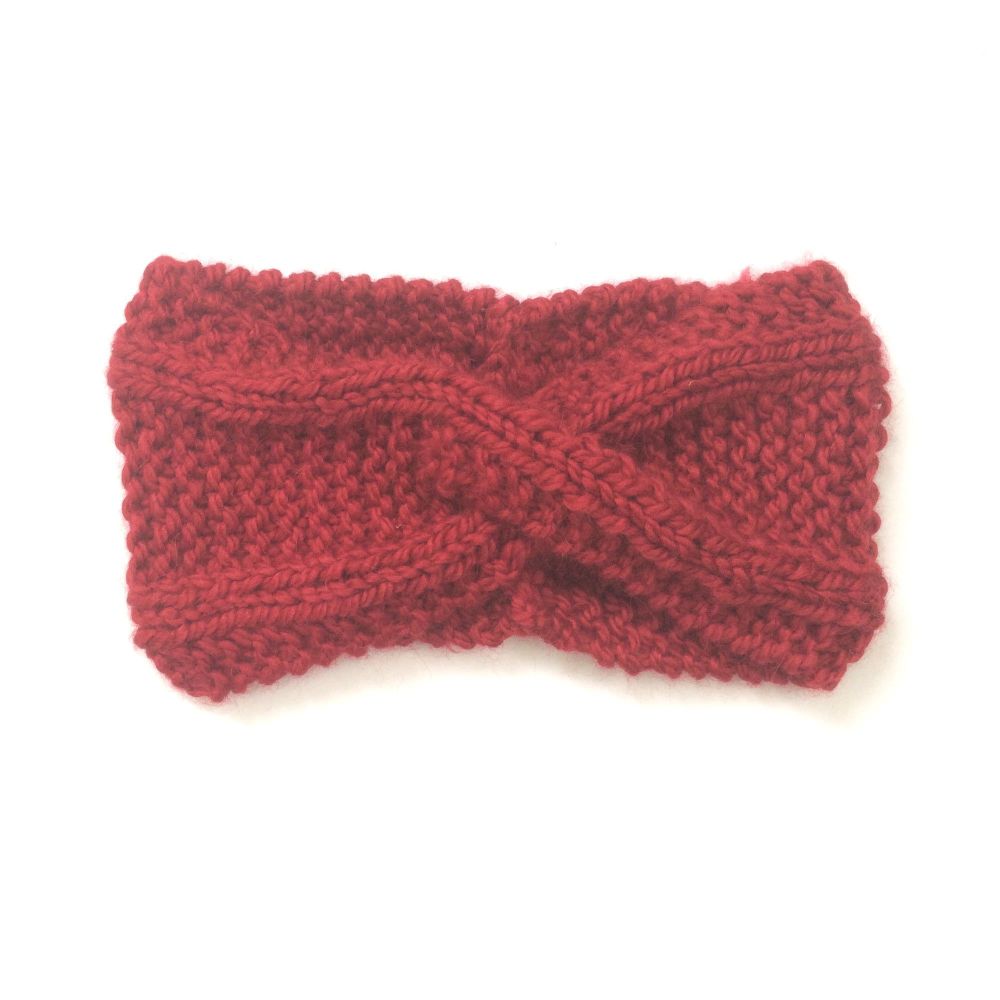 Red Chunky knit headband