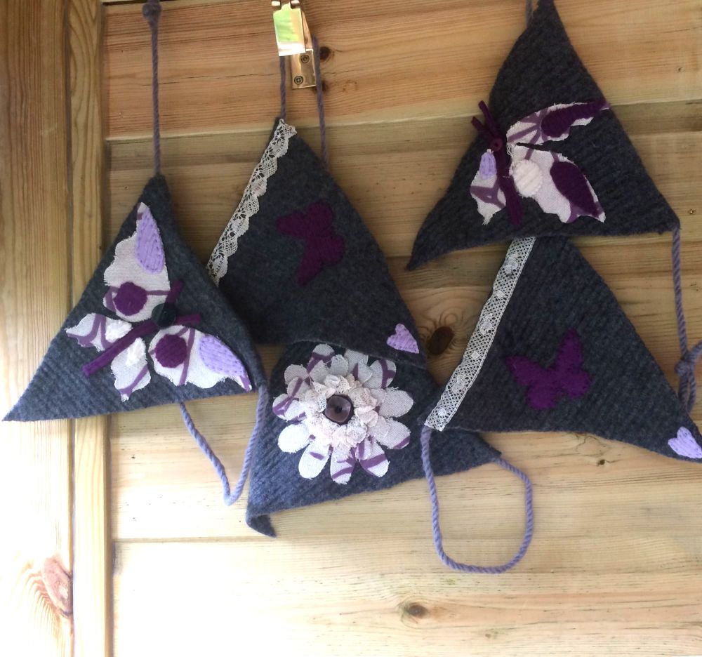 Grey Wool party bunting    