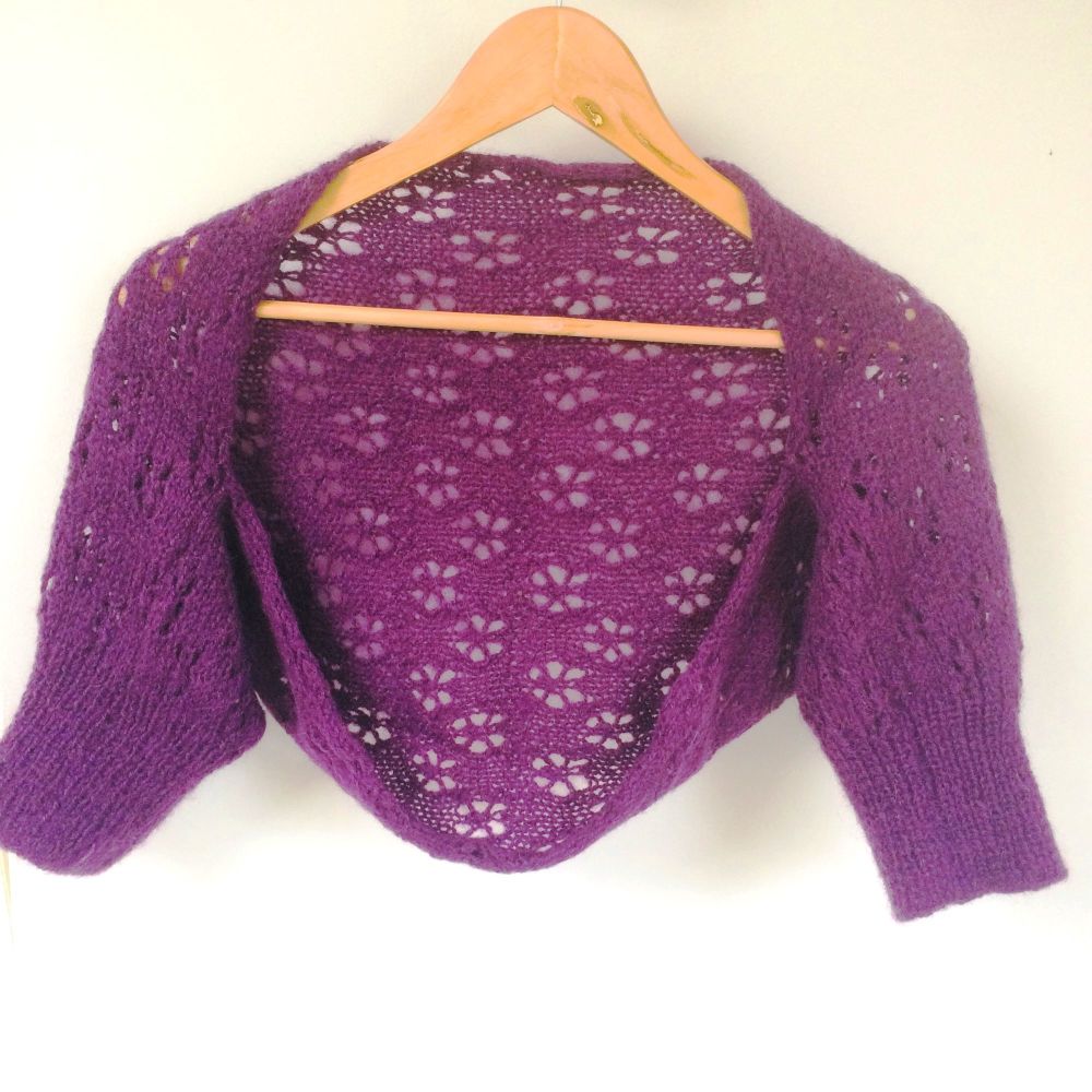 Purple knitted bolero / shrug
