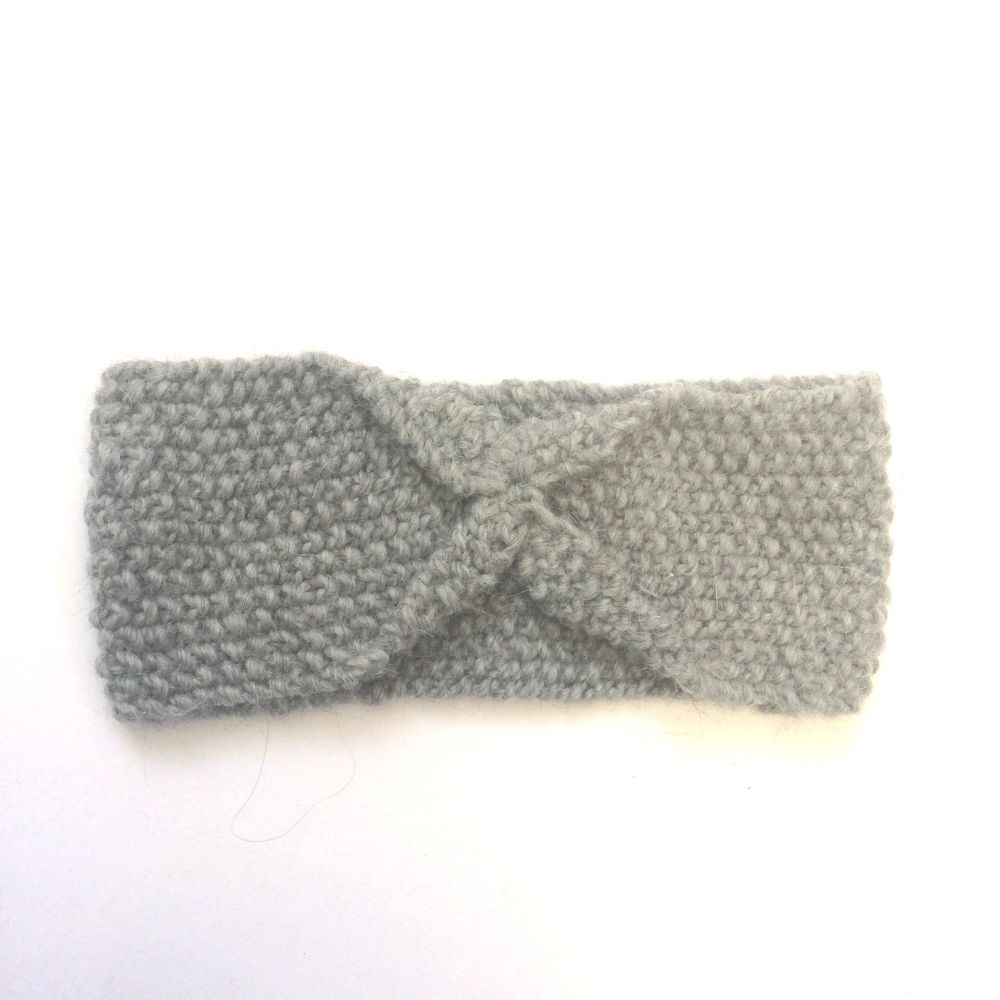 Mid Grey knitted headband