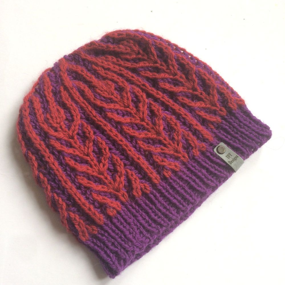 Red & Purple beanie hat