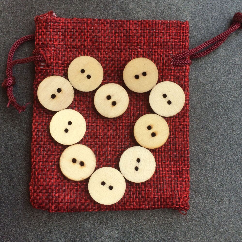 Small wood buttons