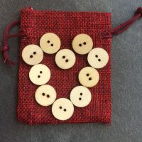 Small wood buttons 15mm across