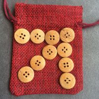 Small wood buttons 10mm across , light brown