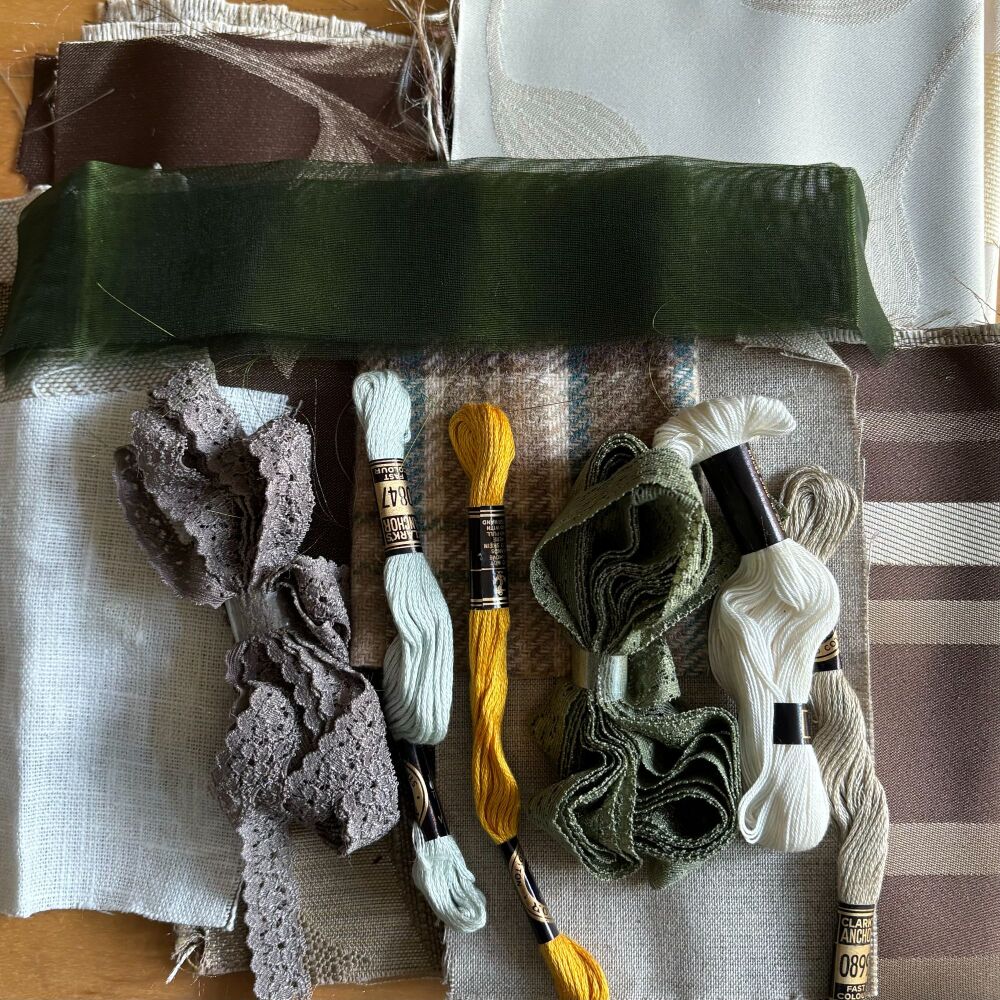 Slow sewing starter pack in greys and yellow
