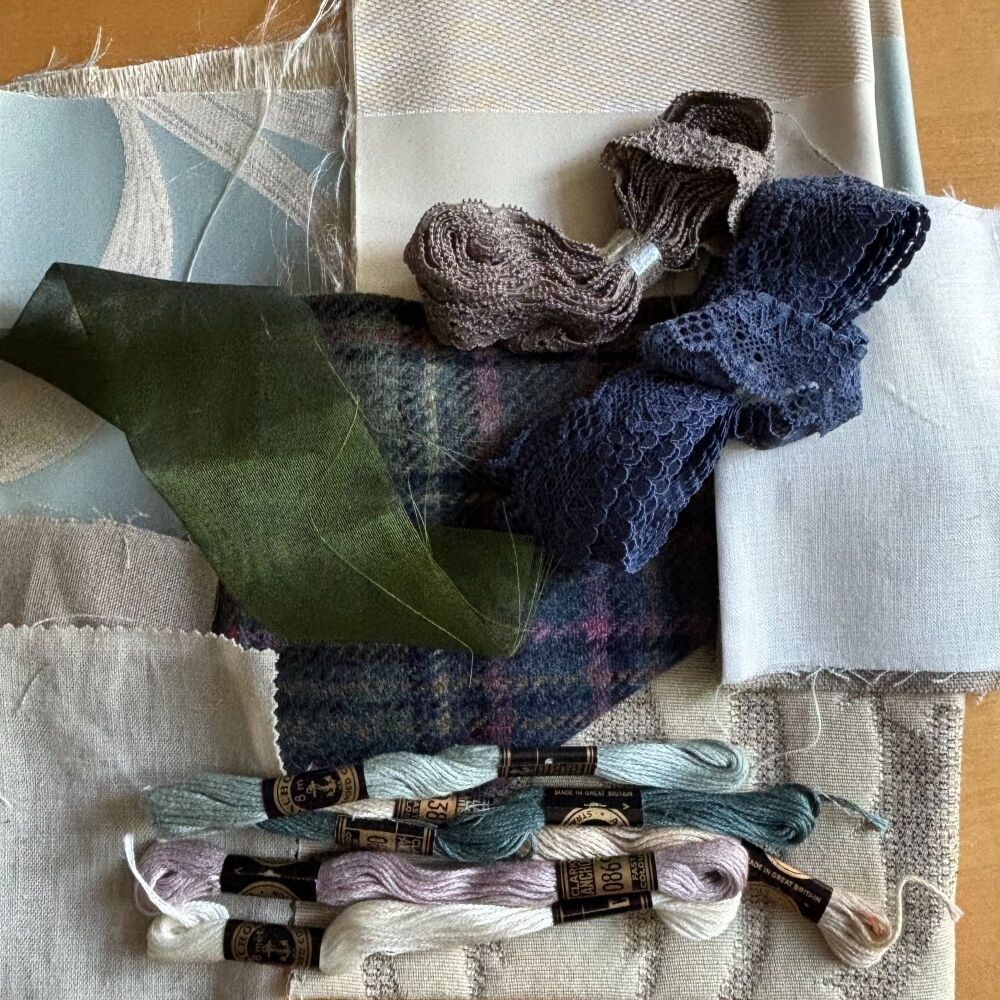 Slow sewing starter pack in blue and grey