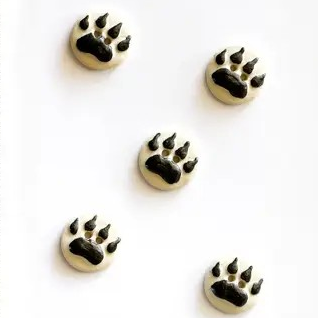 Dog Paw print buttons - 2cm wide