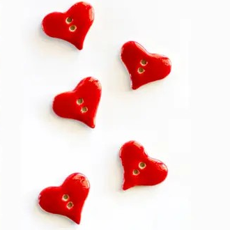 Red shiny heart buttons -