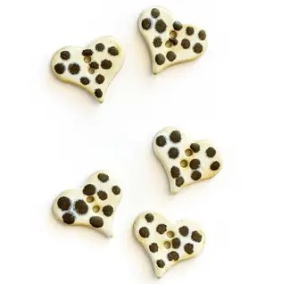 Animal print heart buttons -