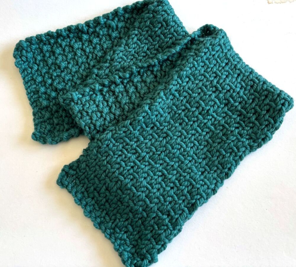 Teal Wool Scarf 100% wool    SALE