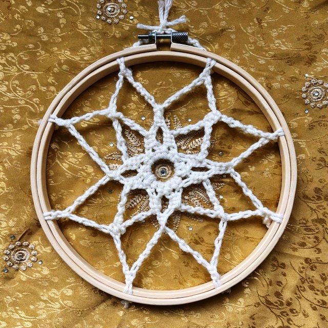 White Snowflake Macrame Art  7
