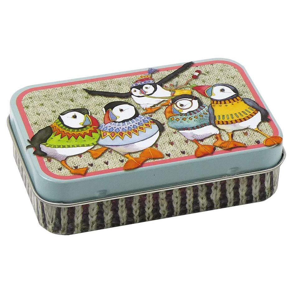 Woolly Puffin mini rectangular tin