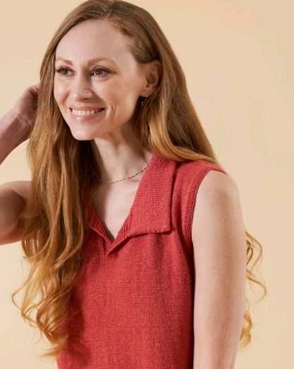 Daisy Fishtail lace Polo Top Knitting Kit - 25% discount during May 2025