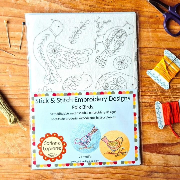 Stick & Stitch Embroidered Folk Birds