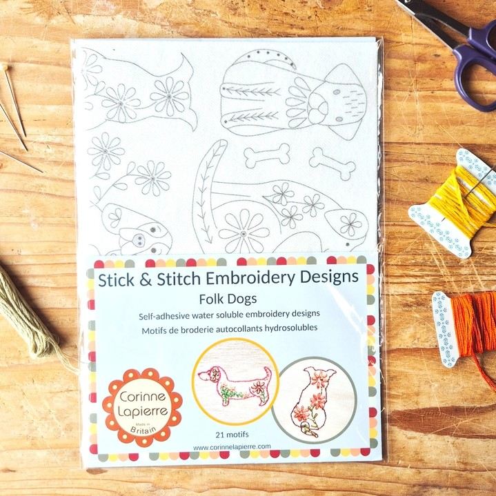 Stick & Stitch Embroidered Folk Dogs