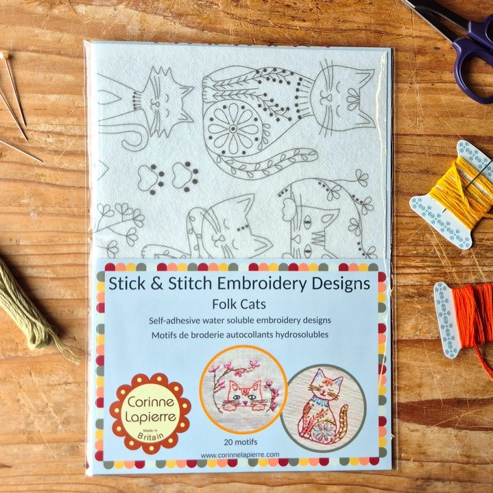 Stick & Stitch Embroidered Folk Cats