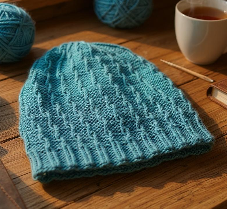 Slouchy Twist Beanie Hat Knitting Kit