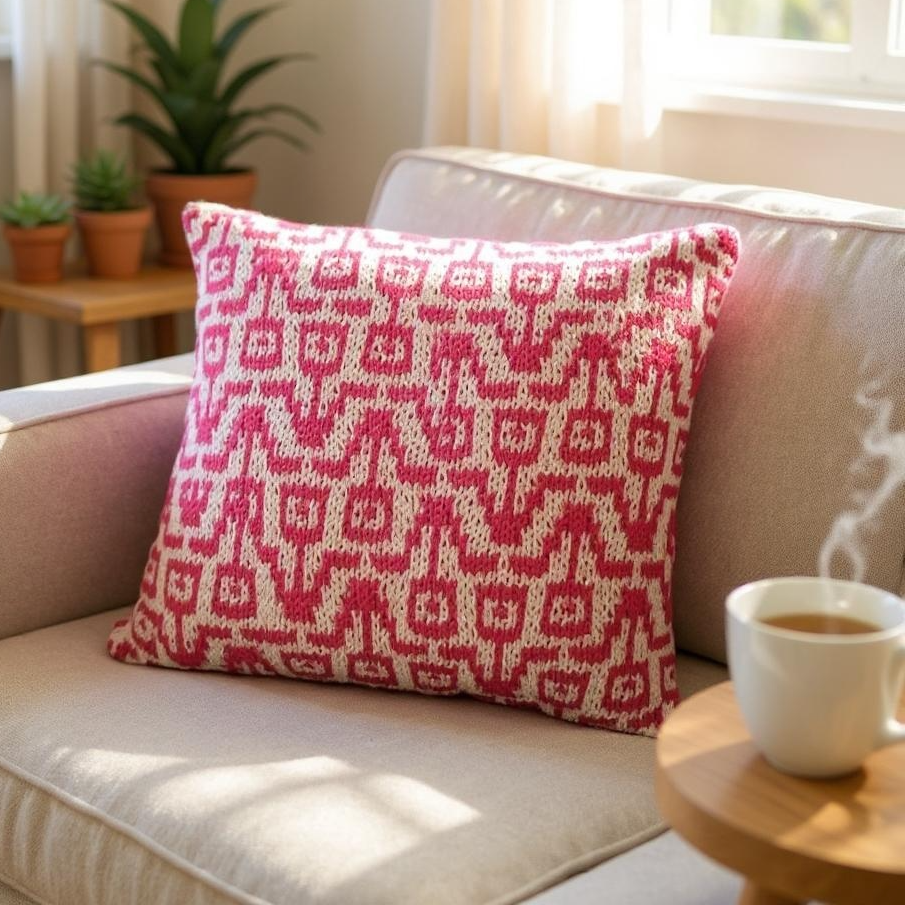 Flower Power summer cotton pillow 