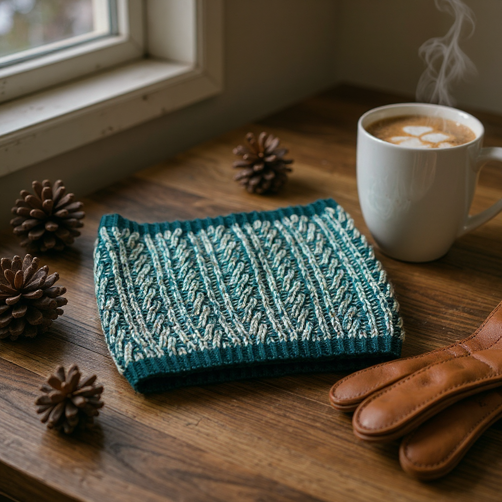 Teal  Green Shetland Wool Cowl