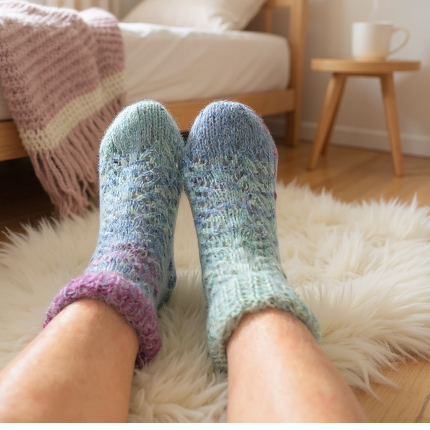 Lace Bed Socks Knitting Pattern