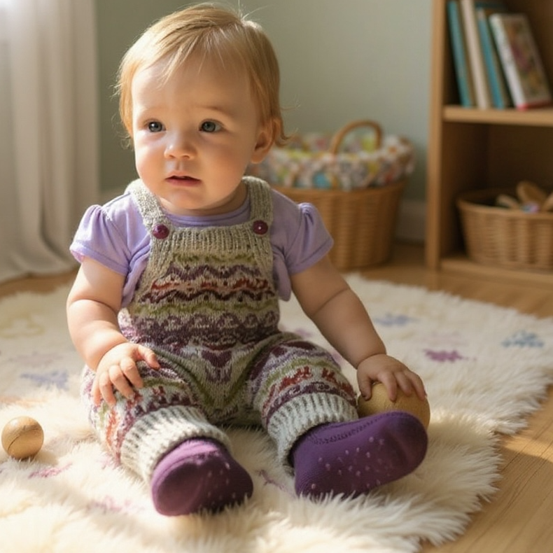 Playful Dungarees - Baby knitting pattern