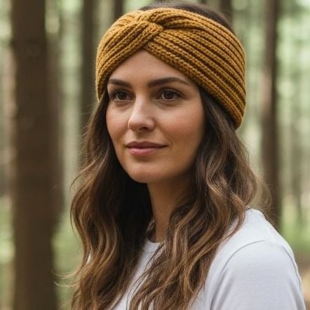 Chunky Brioche wool hand knit headband