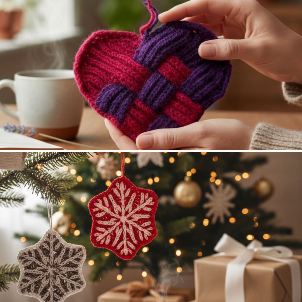 Brioche Christmas Decorations - 2 patterns!