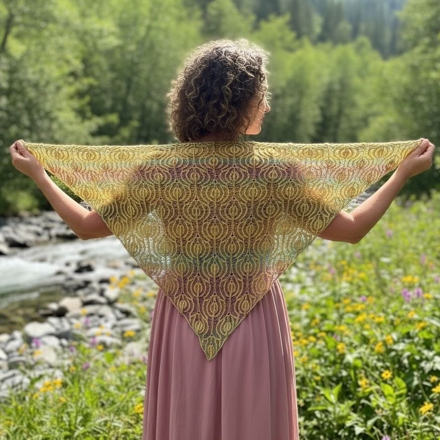 Trollius Shawl knitting pattern