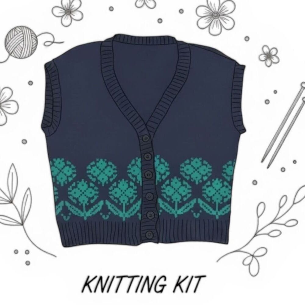 Blomrheim Waistcoat knitting kit