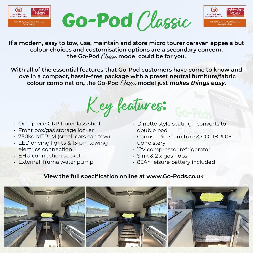 Go-Pod Classic -  Just £18,495.00 including VAT - Deposit £2,000.00, balanc