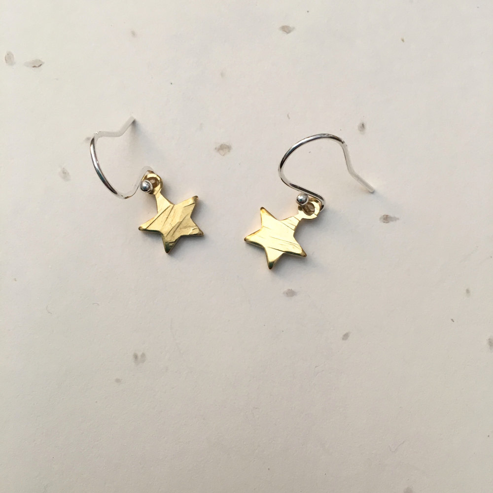 Brass Star Earrings