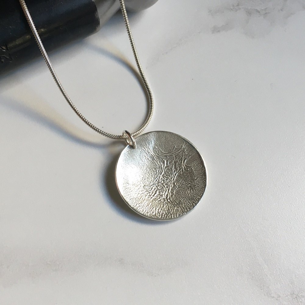 Reticulated Silver Pendant - Large