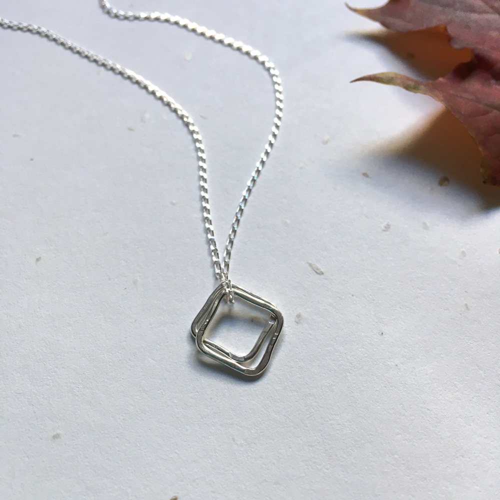 Mini Silver Squares Pendant