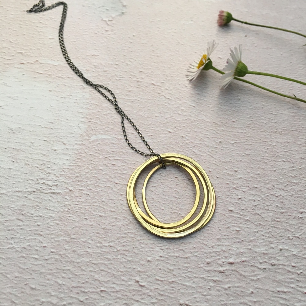 4 Ring Brass Pendant