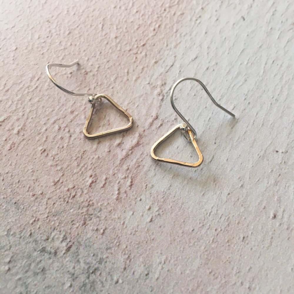 Sterling Silver Triangle  Earrings