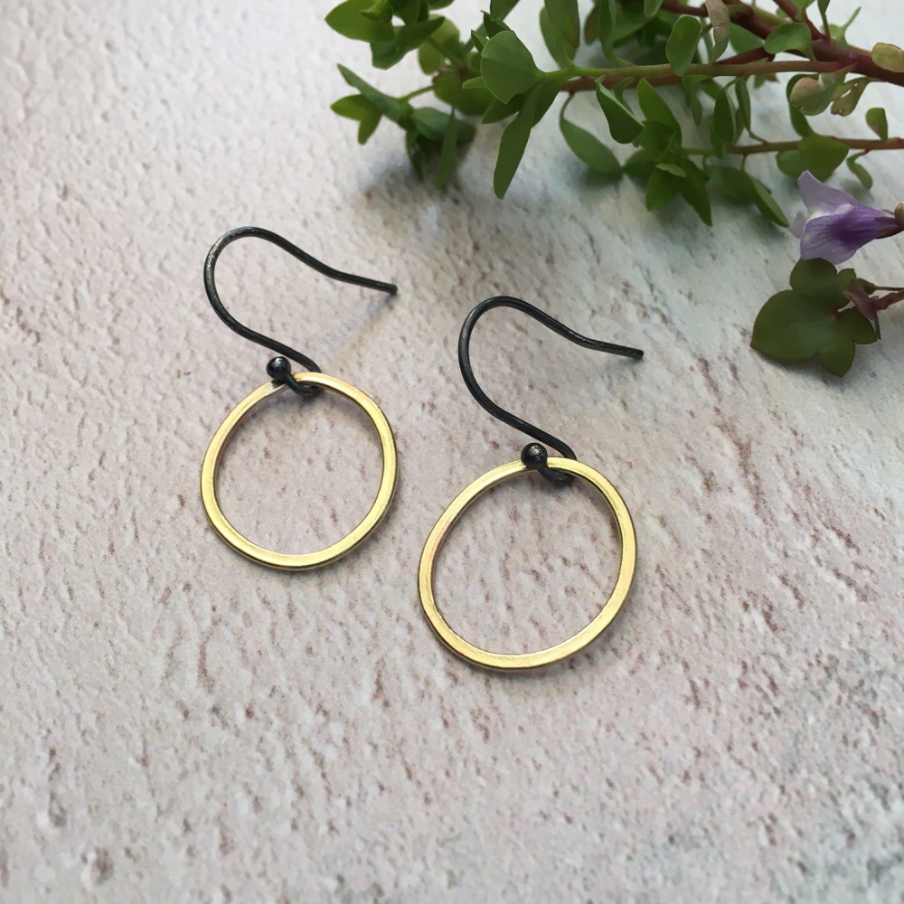 Small Brass Paper-Printed hoops