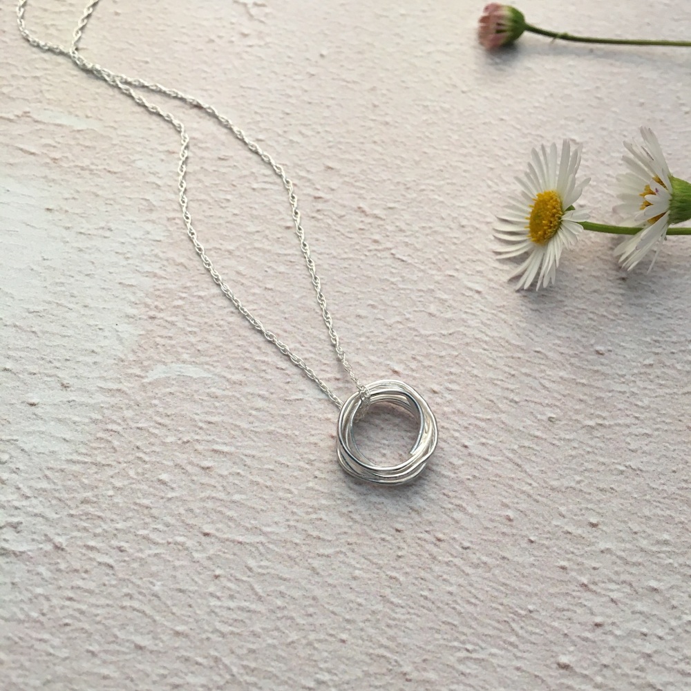 Mini Silver ‘vintage lace imprinted’ Wrap Pendant 