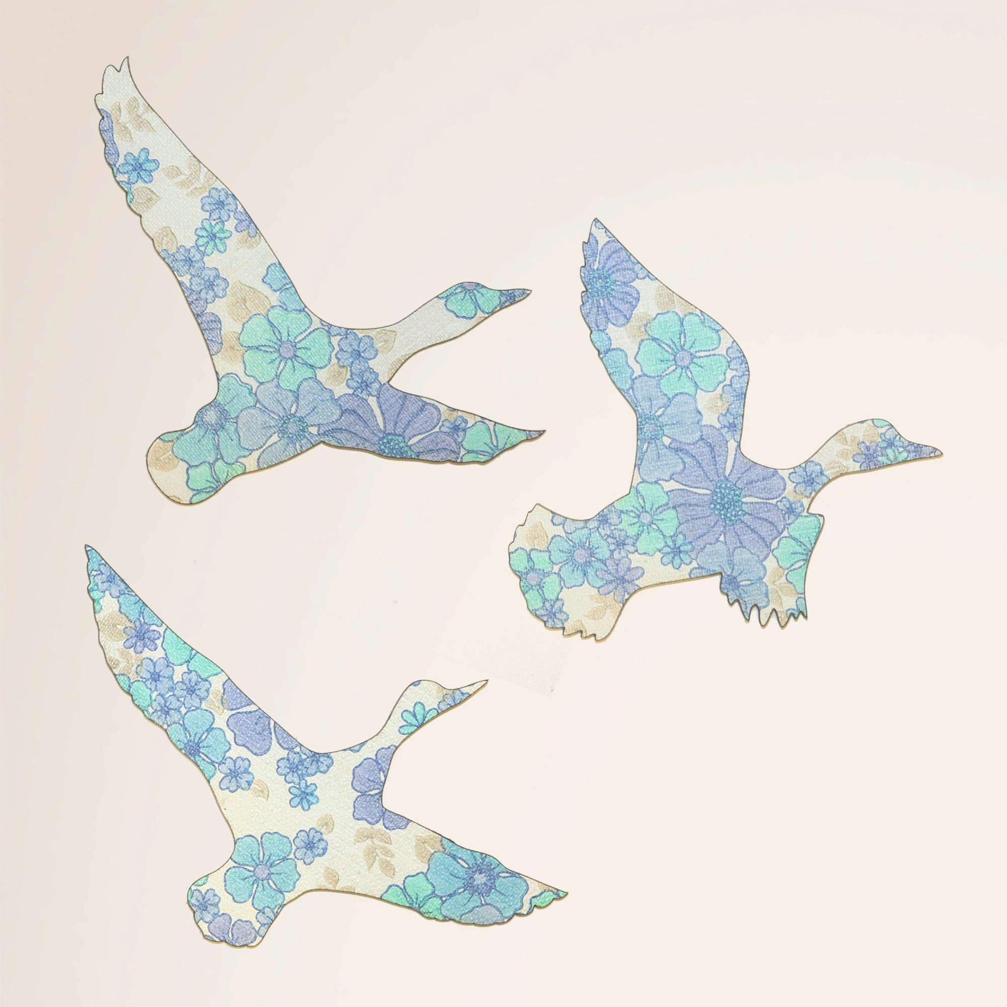 Set of 3 Wallpaper Flying Ducks