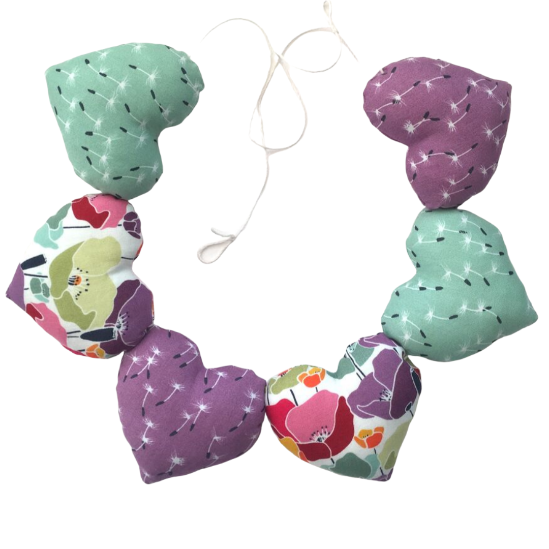 Heart Garland - Poppies and Dandelions (light)