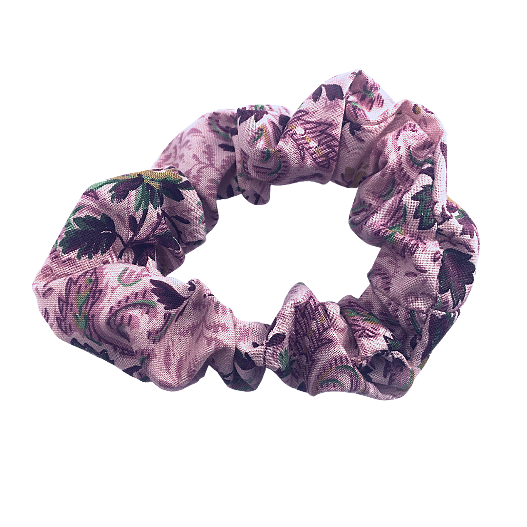 Scrunchie - Floral Dusky Pink