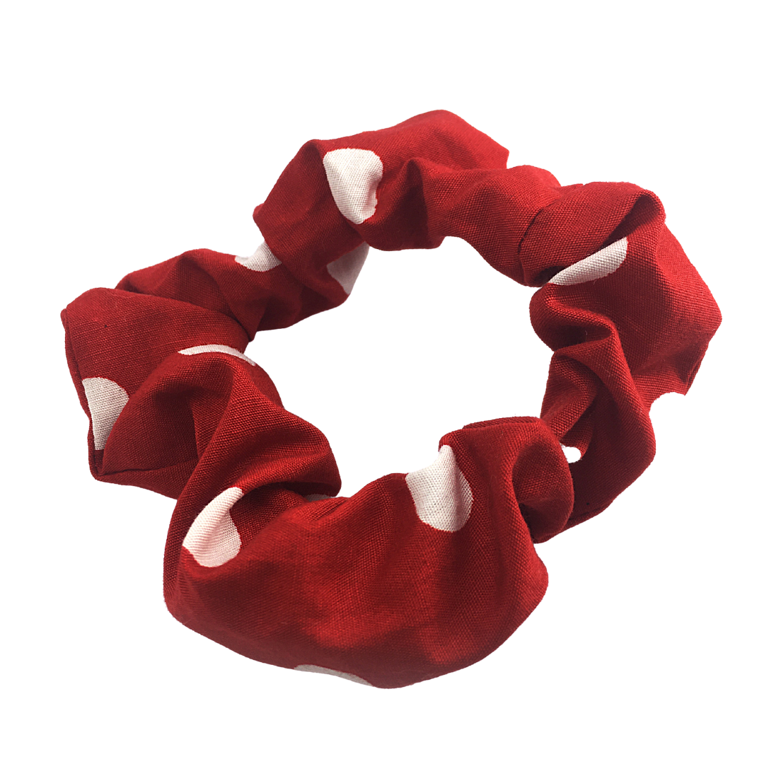Scrunchie - Red with White Spots