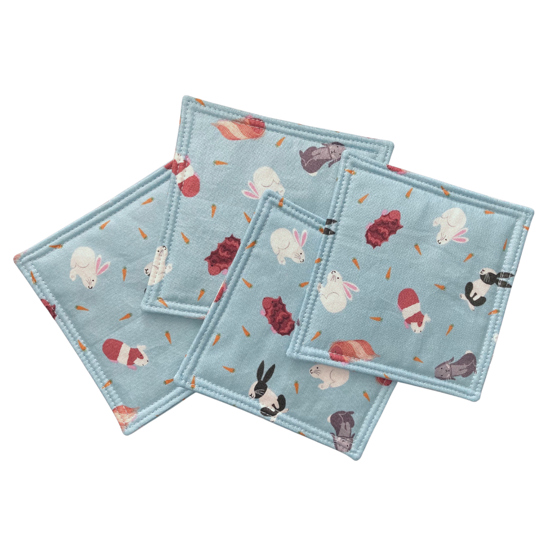 Coasters - Pack of 4 - Guinea Pigs and Rabbits (129)
