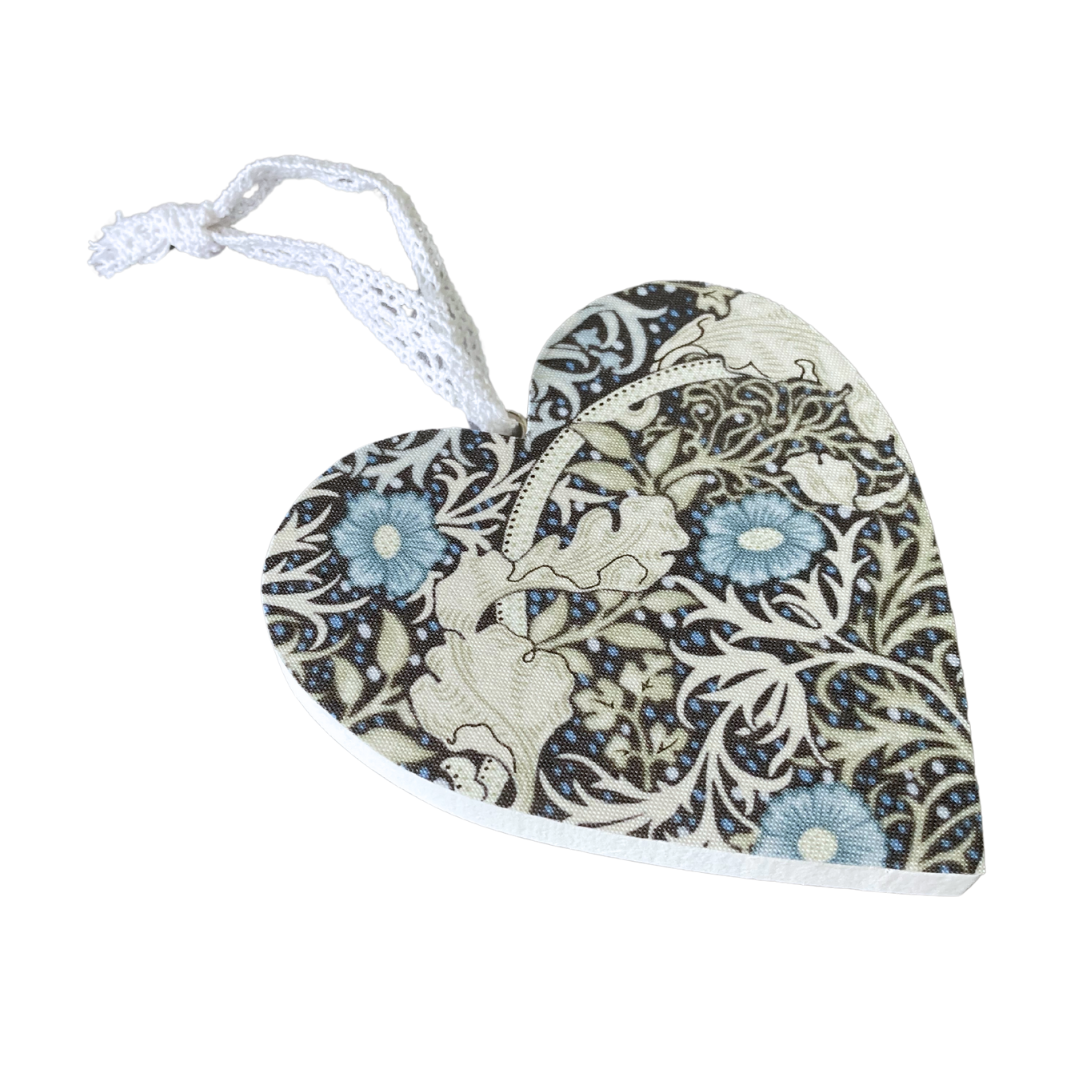 Wooden Hanging Heart - William Morris