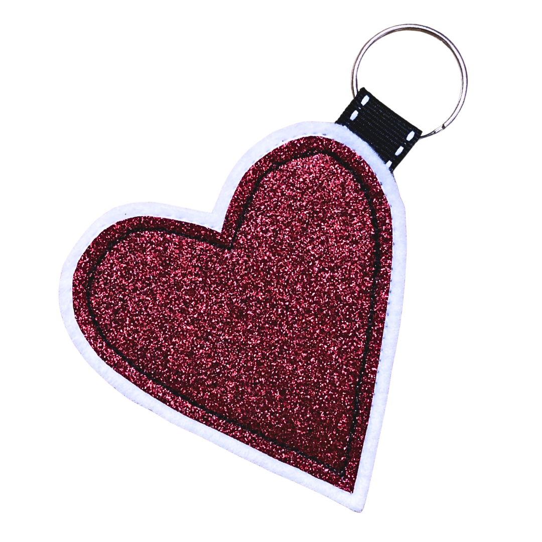 Heart Keyring/Bag Tag - Deep Red