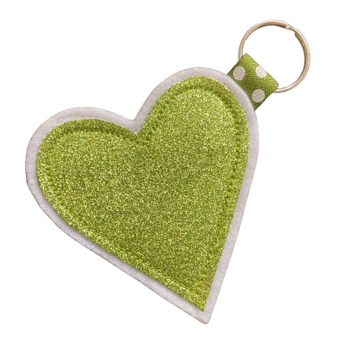 Heart Keyring/Bag Tag - Lime Green