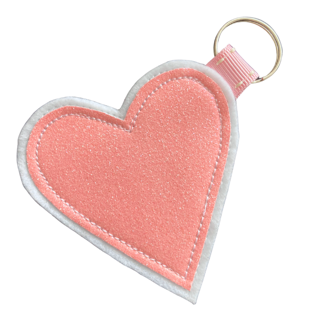 Heart Keyring/Bag Tag - Salmon Pink