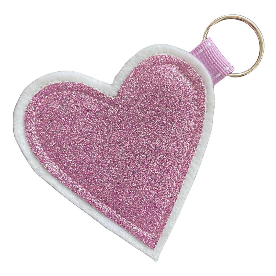 Heart Keyring/Bag Tag - Pinky Lilac