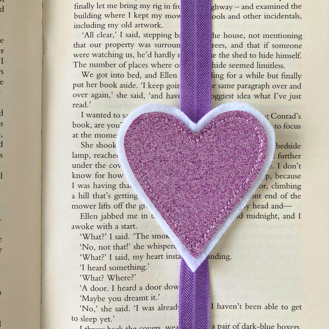 Bookmark Book Band - Heart - Lilac