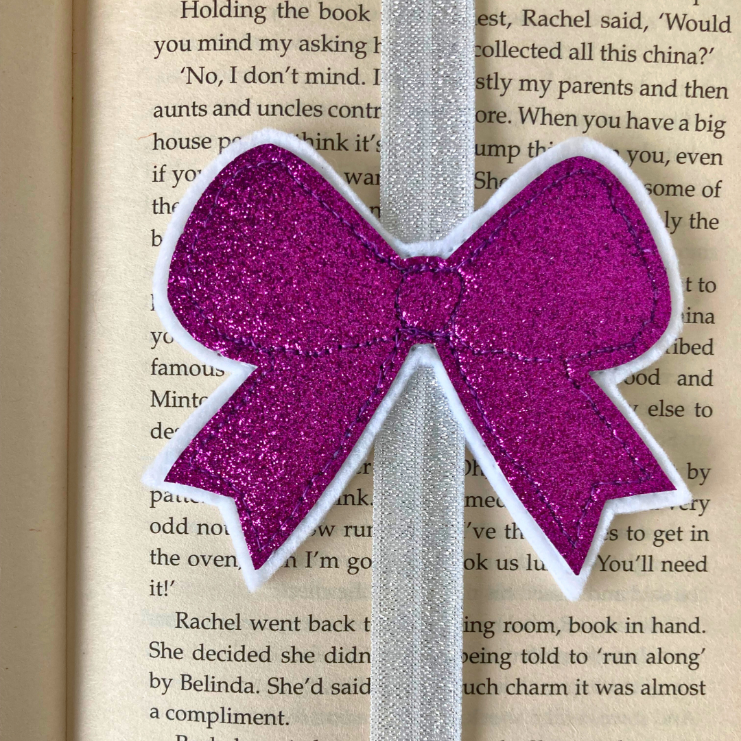 Bookmark Book Band - Bow - Pinky Purple